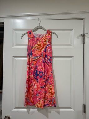 Lilly Pulitzer Vibrant Pink & Orange Sleeveless A-Line Dress